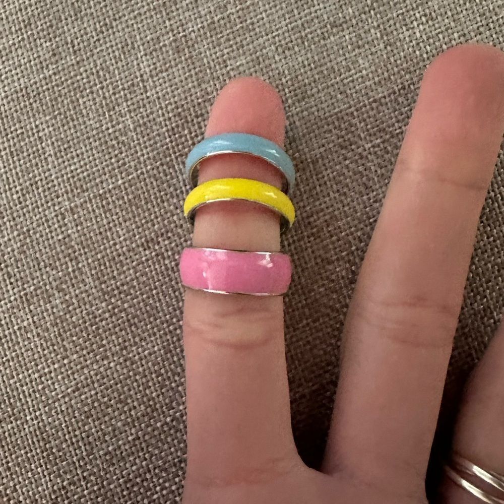 WONDERLAND ENAMEL RING STACK - Picture 7 of 10